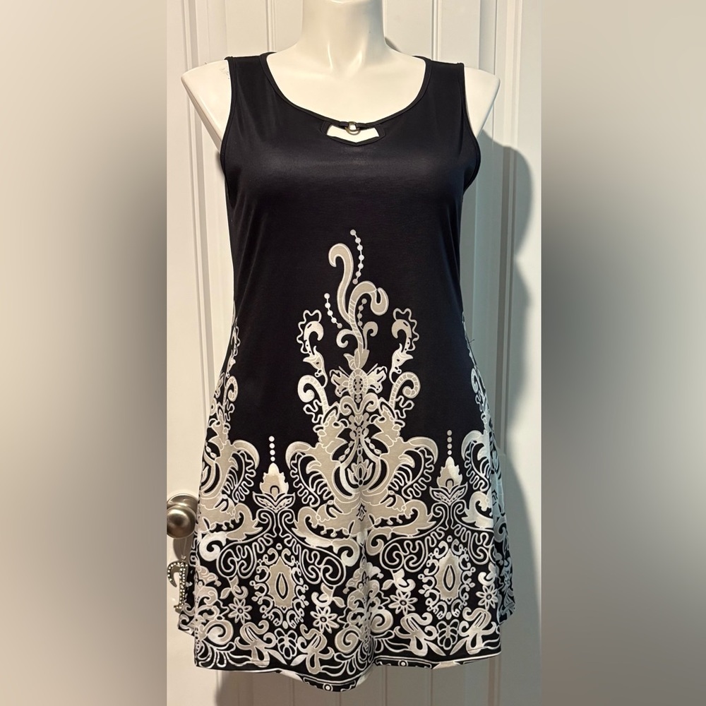NWT Elegant Black Sleeveless Mini Dress
